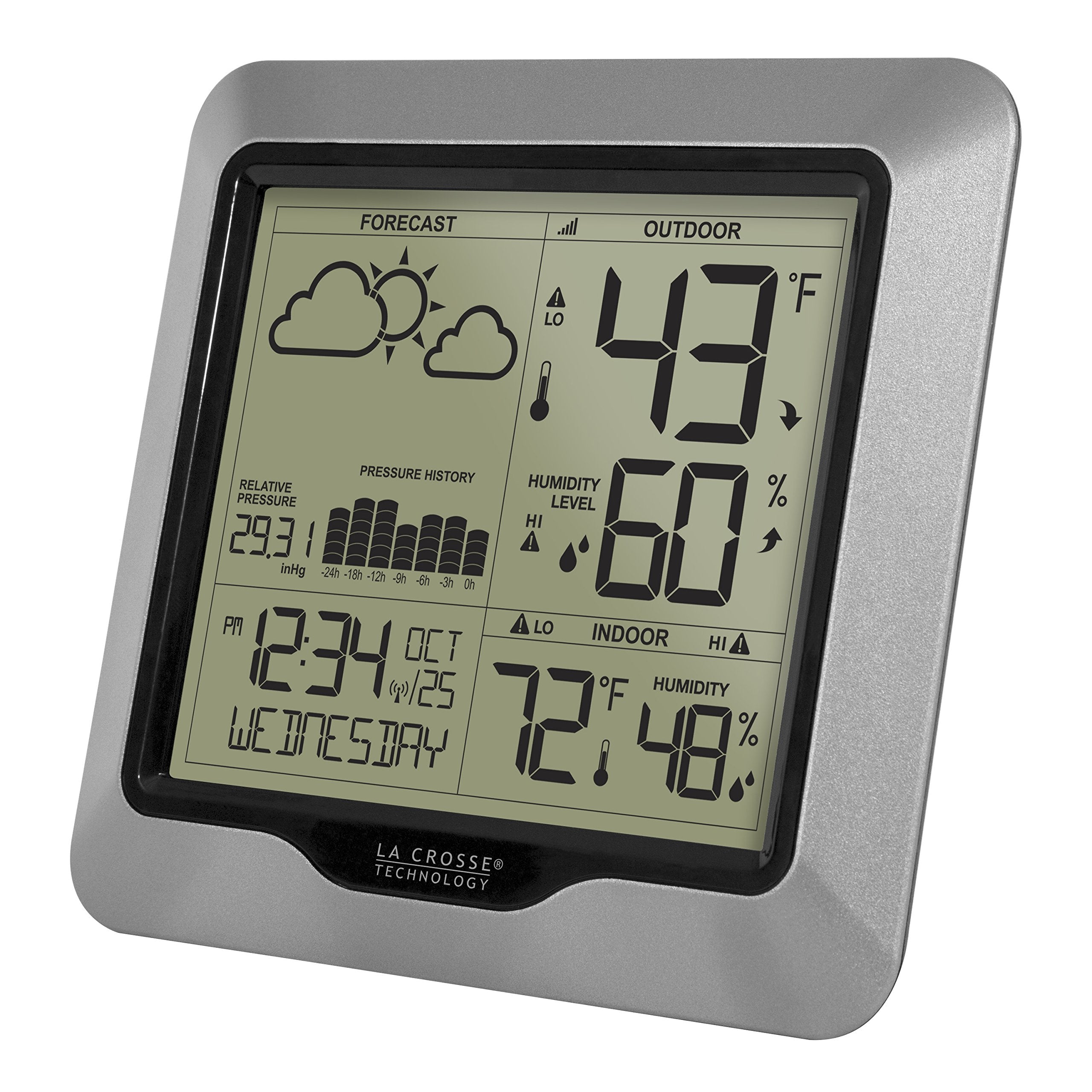 La Crosse Technology sensor mounted in garden illustrating reliable outdoor monitoring