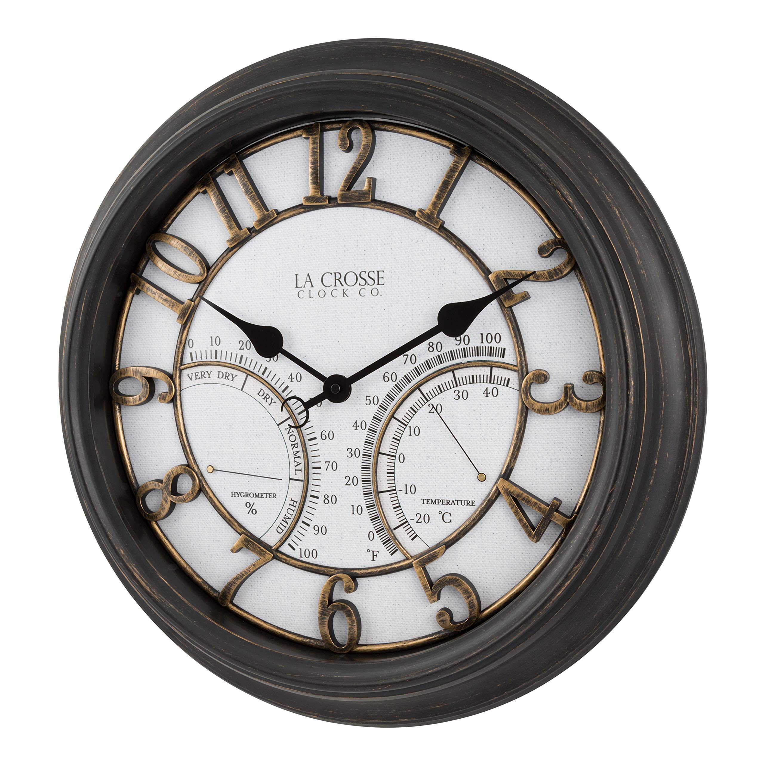 La Crosse Technology oil-rubbed bronze frame detail highlighting weather-resistant finish and durability