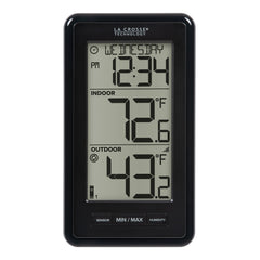 La Crosse Technology display front view showing large digits for quick reading