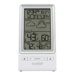 La Crosse Technology front display showing temperature and forecast icon for easy planning