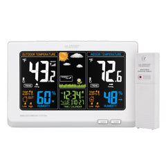 La Crosse Technology front display showing color forecast and clear readability