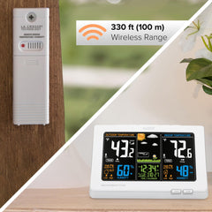 La Crosse Technology outdoor sensor front view demonstrating weatherproof housing