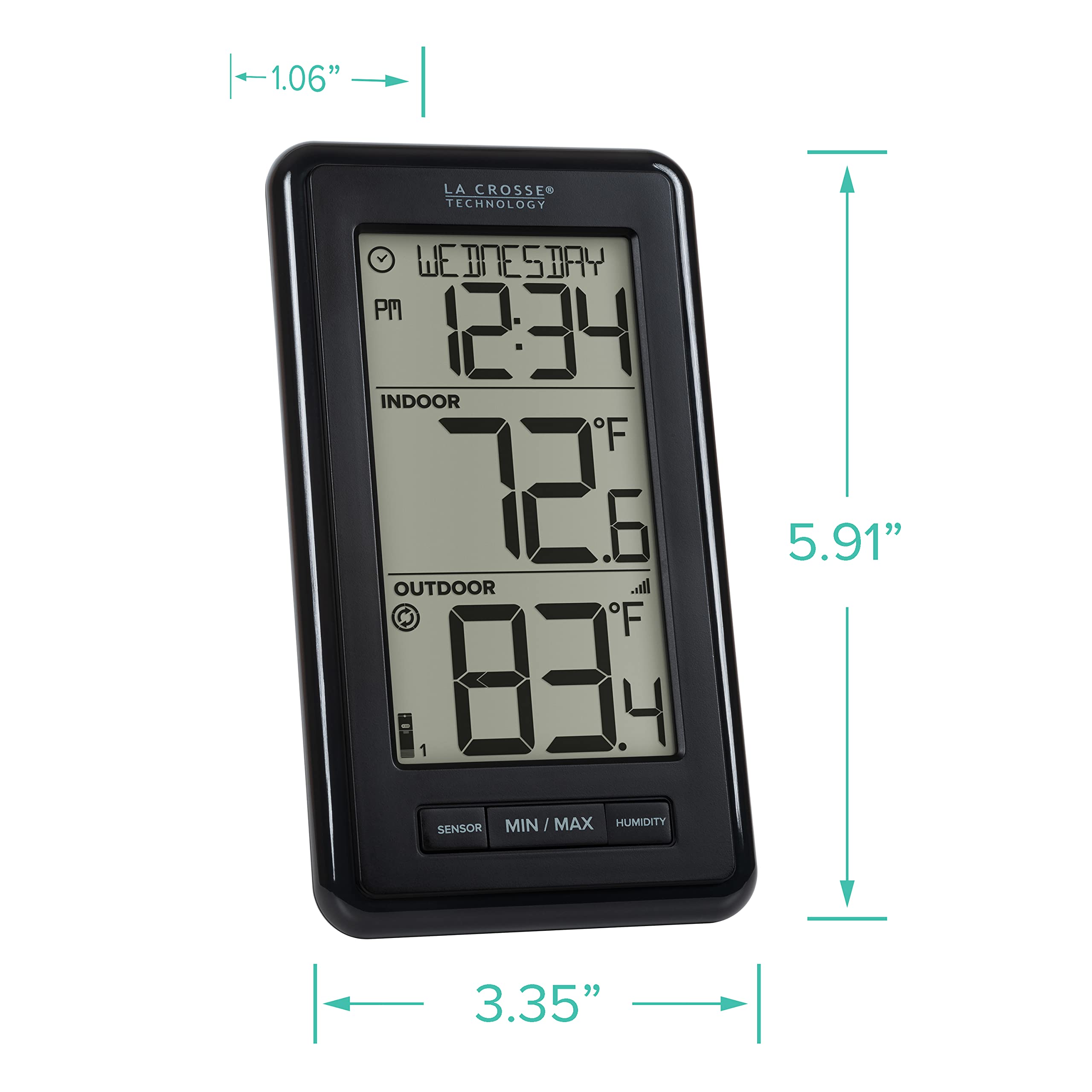La Crosse Technology sensor mounted outdoors demonstrating reliable wireless transmission