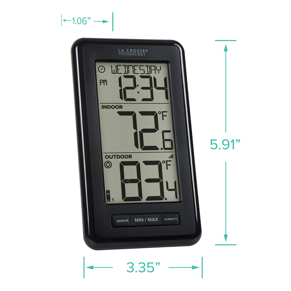 La Crosse Technology sensor mounted outdoors demonstrating reliable wireless transmission