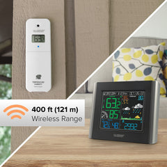 La Crosse Technology in backyard use demonstrating outdoor monitoring benefit