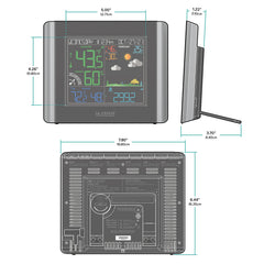 La Crosse Technology side profile highlighting sleek case design and tabletop presence