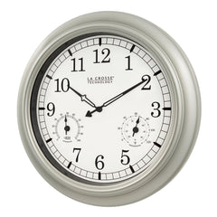La Crosse Technology 18-inch clock front view shows clear numerals and time readability