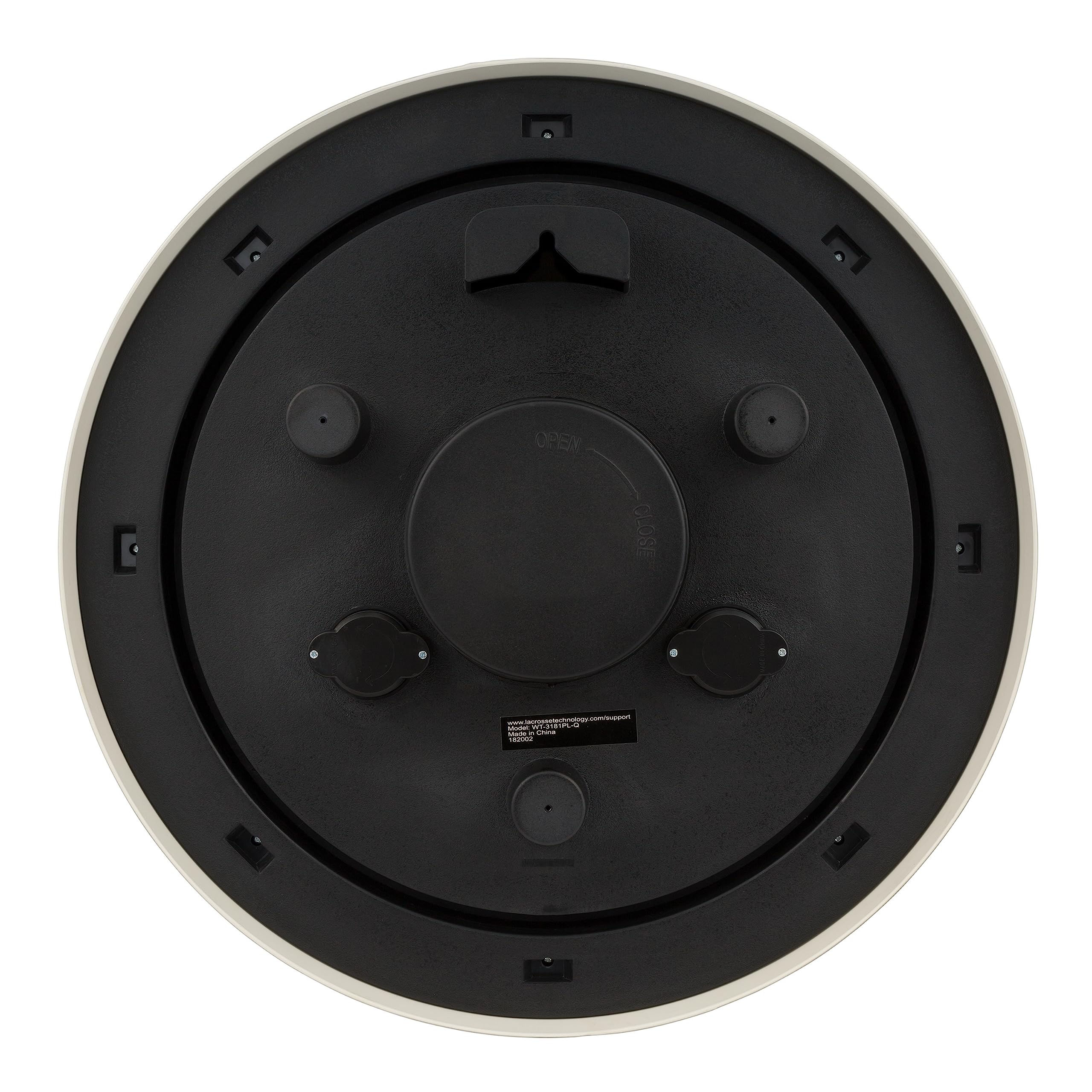 La Crosse Technology clock mounted on a covered porch demonstrating sheltered outdoor use
