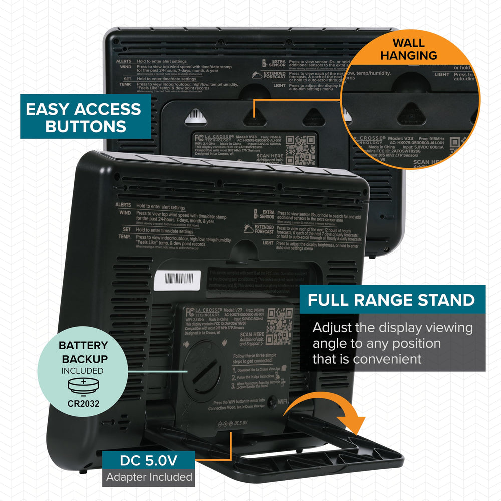 La Crosse Technology sensor array mounted on pole showing expandable system flexibility