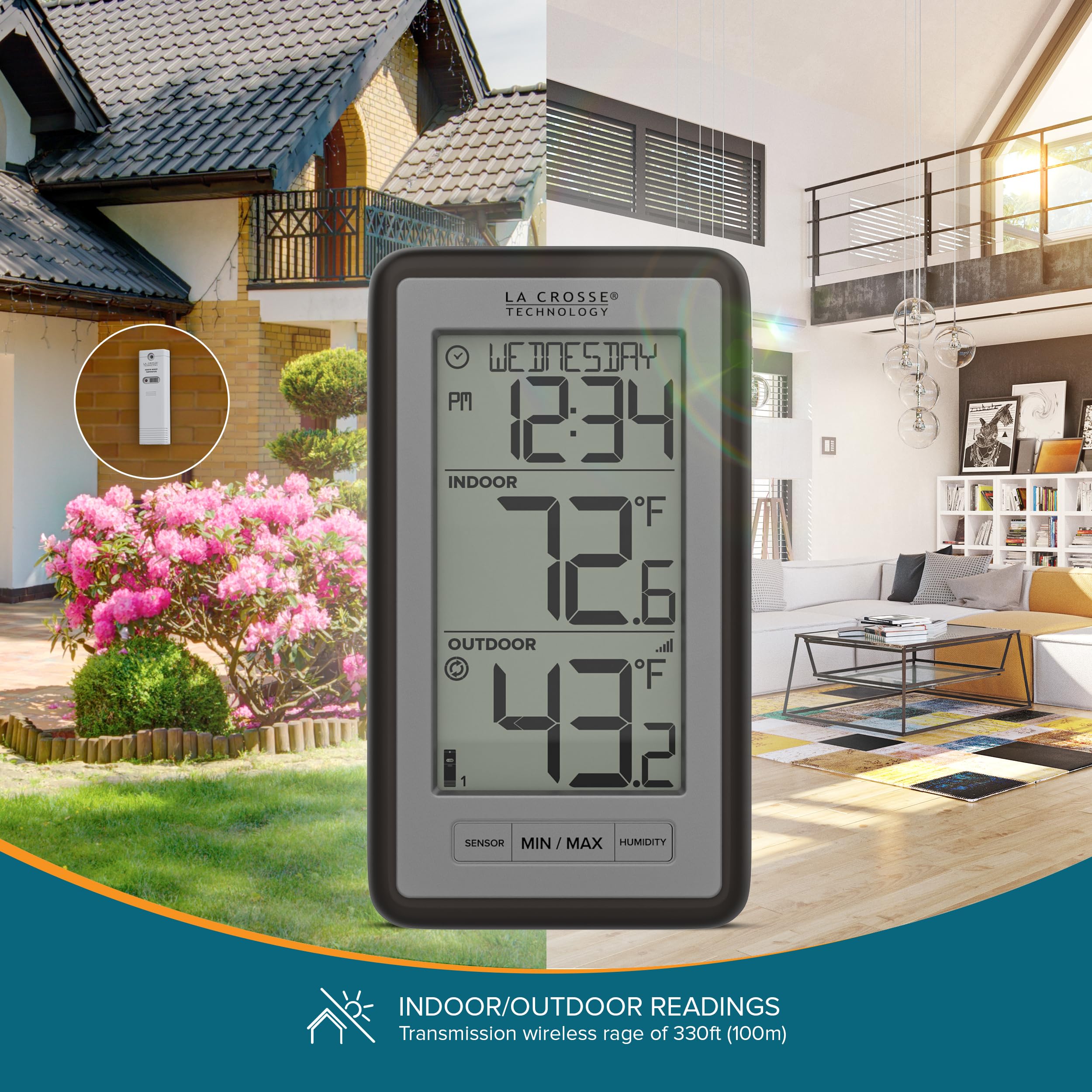 La Crosse outdoor sensor mounted outside providing reliable readings
