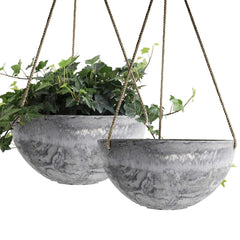 LA JOLIE MUSE front view of hanging planter set showing modern finish and hangers, ideal for décor