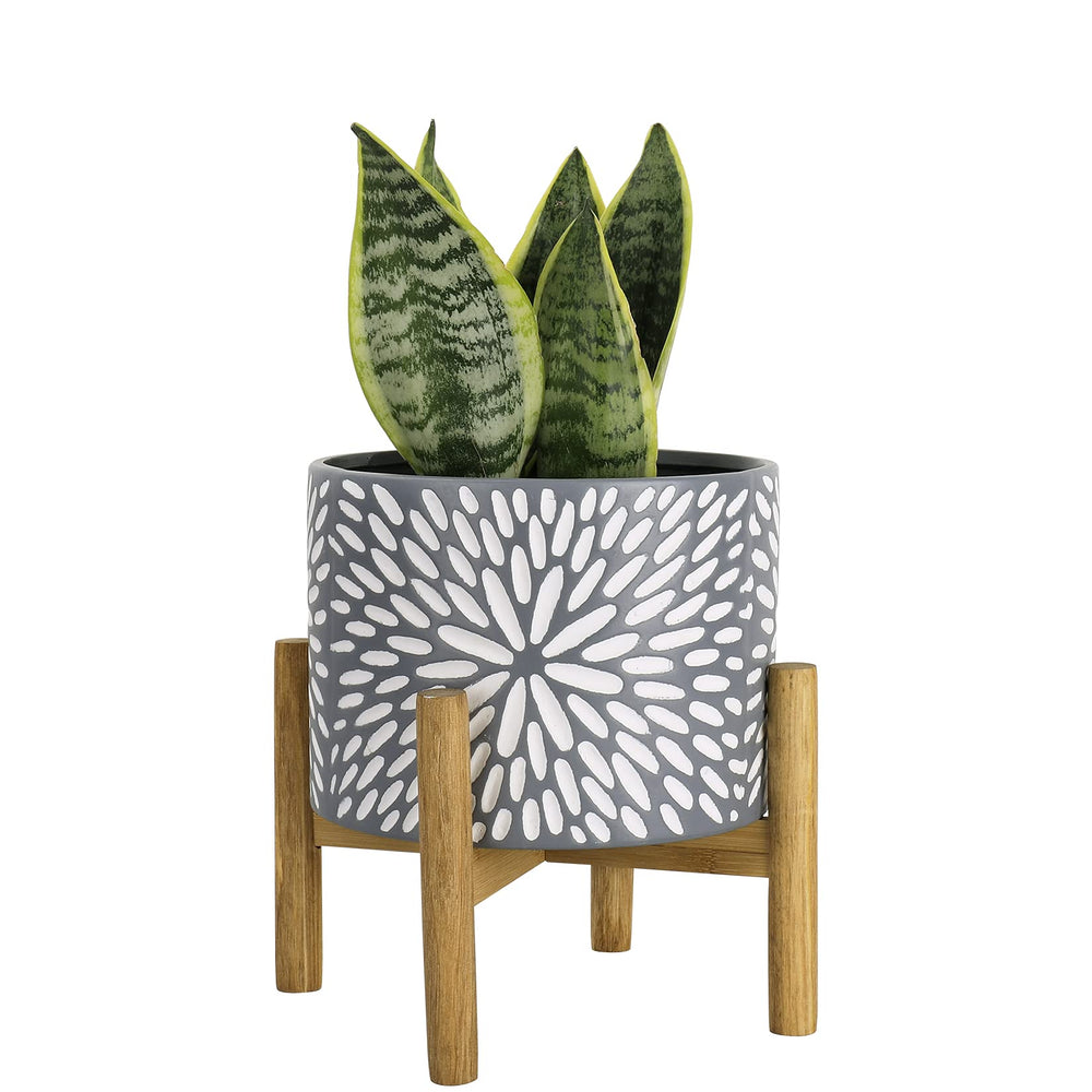 LA JOLIE MUSE front view ceramic planter highlighting decorative look and style