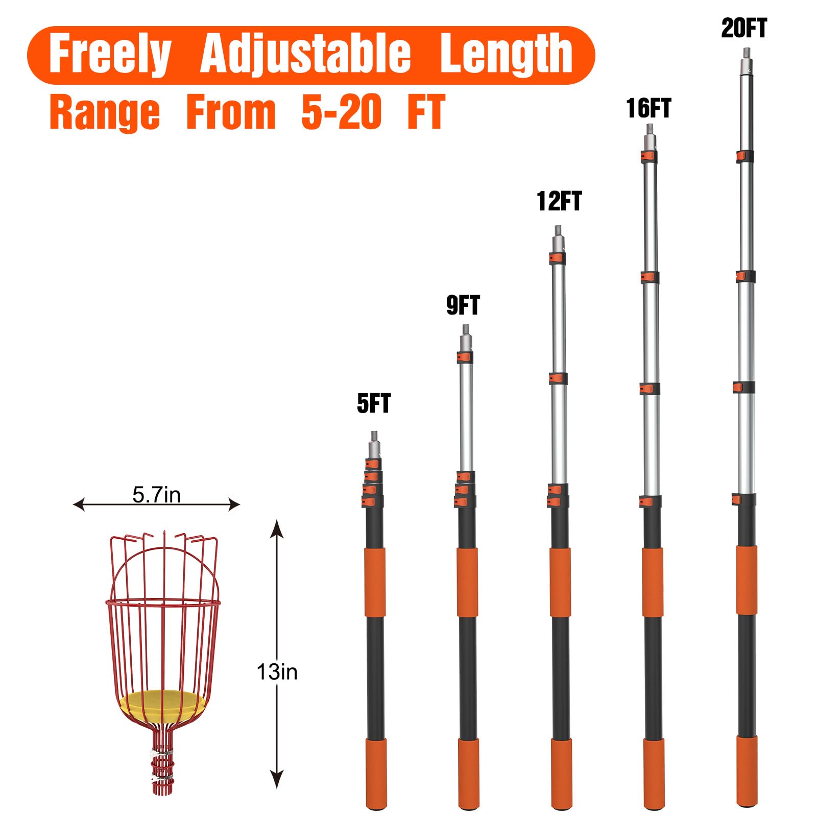 LAANPOLE fully extended pole demonstrating up to 26ft reach safety