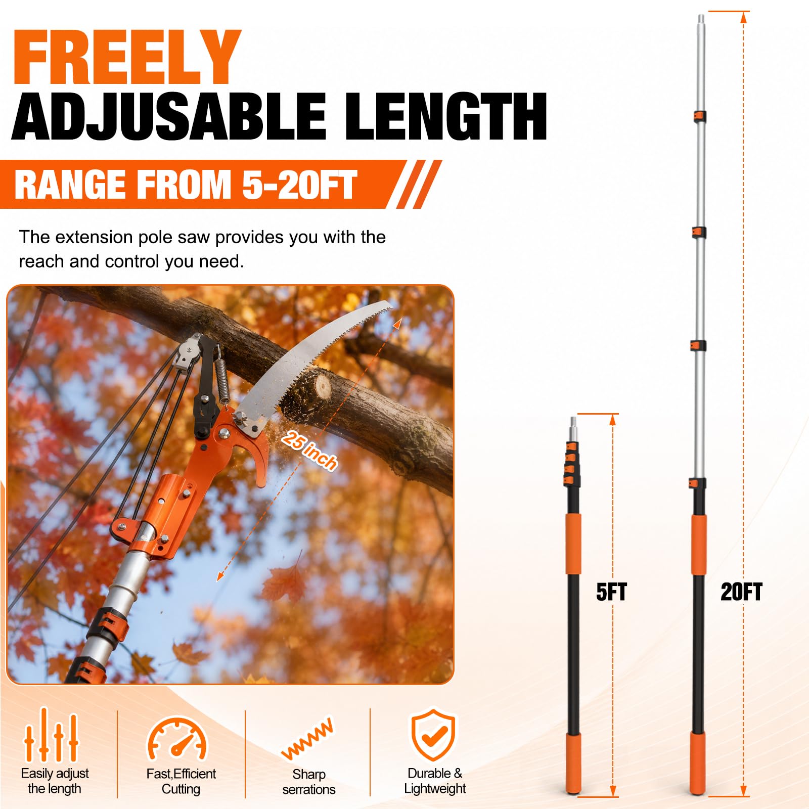 LAANPOLE telescoping locking joint detail for stable wobble-free performance