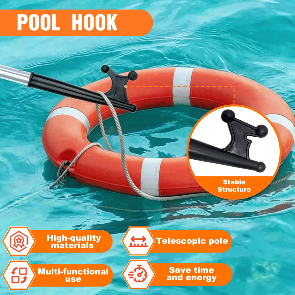 LAANPOLE skimmer net in use removing leaves from pool surface efficiently