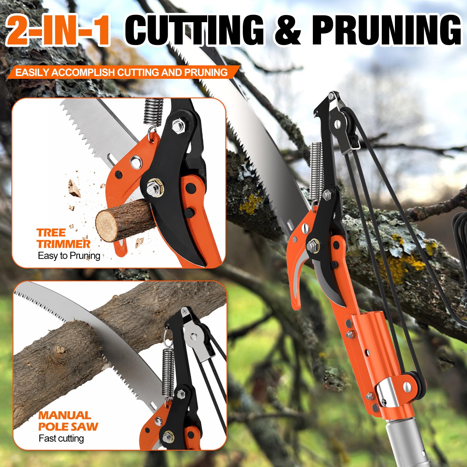 LAANPOLE close-up of scissor-style pruner head for clean precise cuts