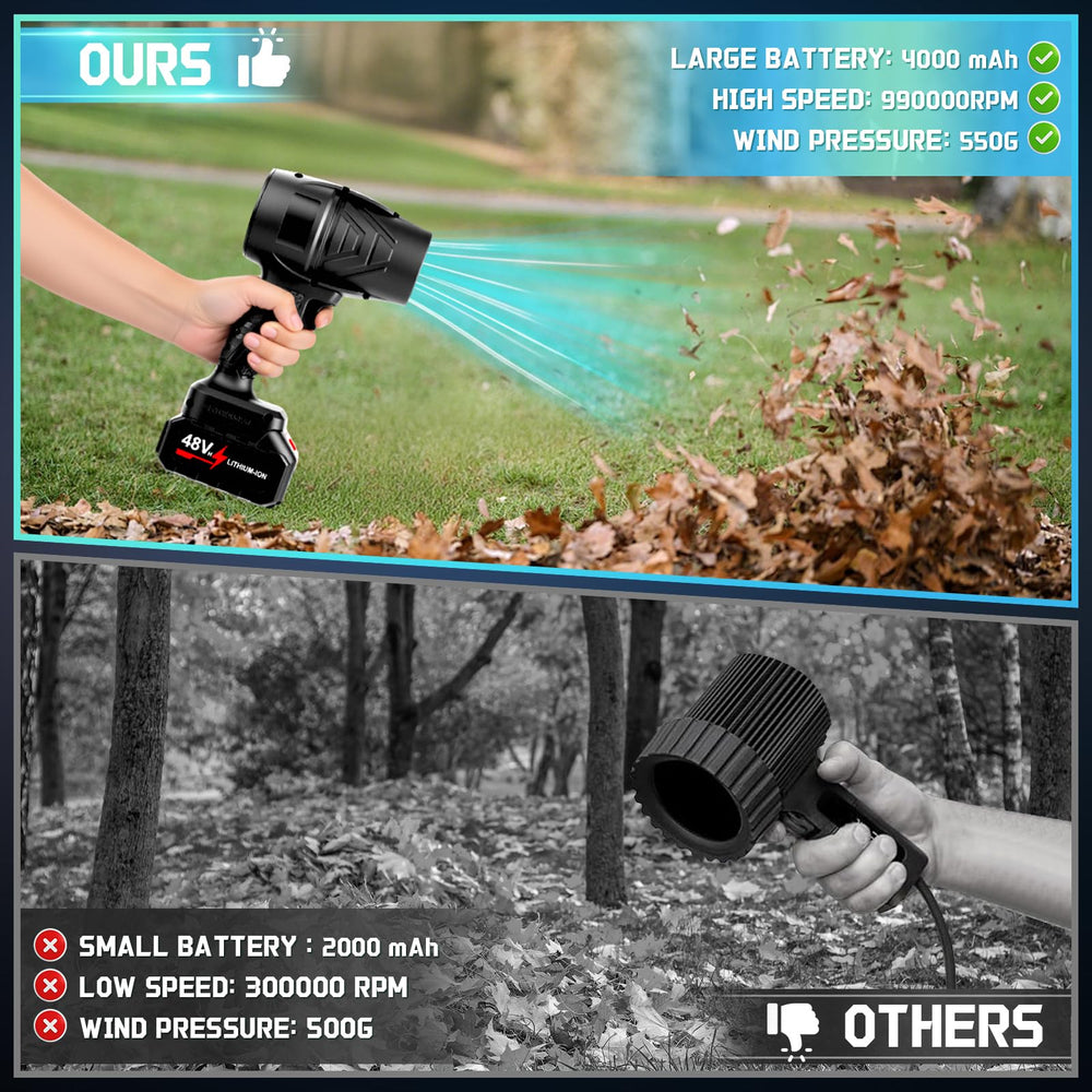 laapee in use clearing patio leaves to speed up outdoor cleanup