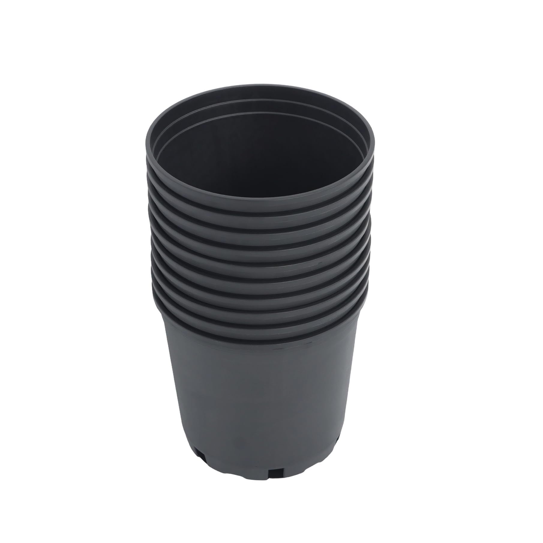 labworkauto front view of black nursery pot showing shape and capacity for easy choice