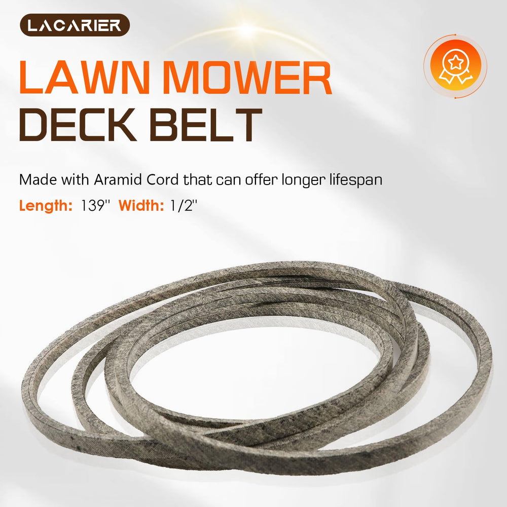 lacarier 139-inch belt laid flat ensuring correct length and reliable tension