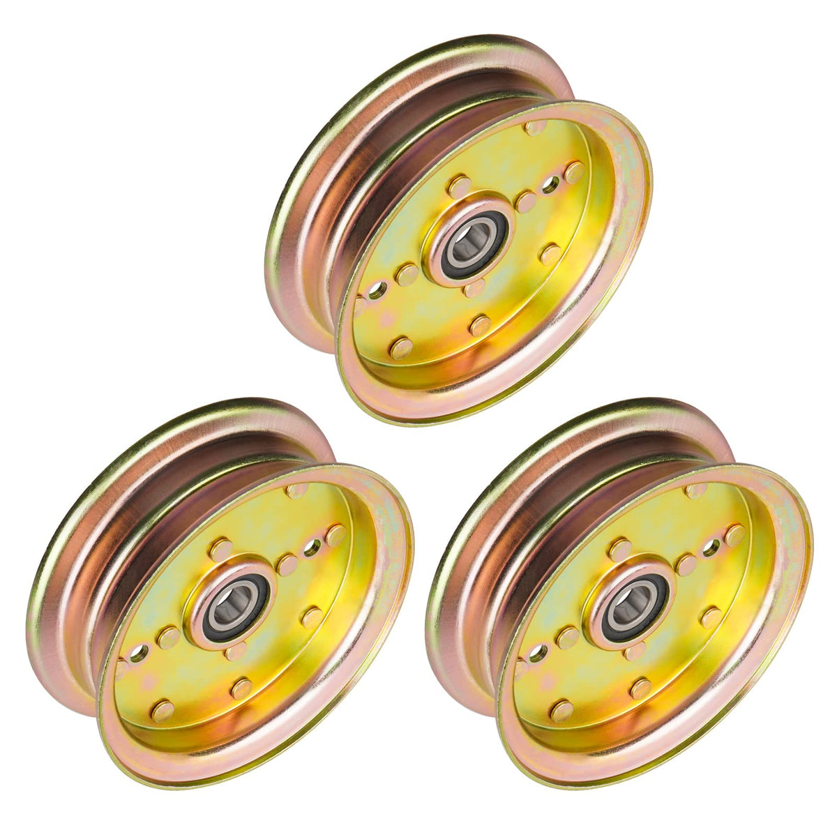 lacarier front view flat idler pulley showing overall shape and fit benefit