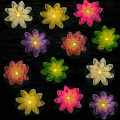 LACGO floating lotus front view showing lifelike petals and glow benefit