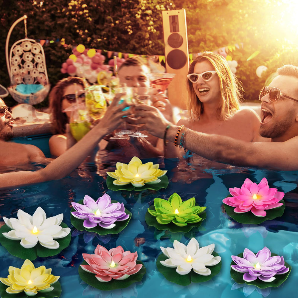LACGO lotus in bathtub adding calming warm light and relaxation
