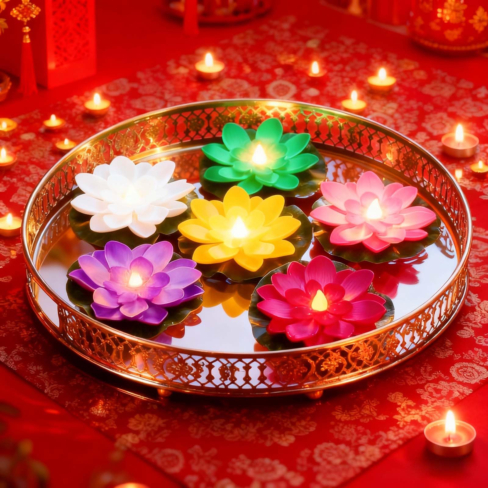 LACGO mixed-color lotus arrangement delivering festive visual variety