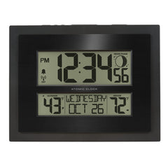 La Crosse Technology front display showing time temperature and moon phase for easy planning