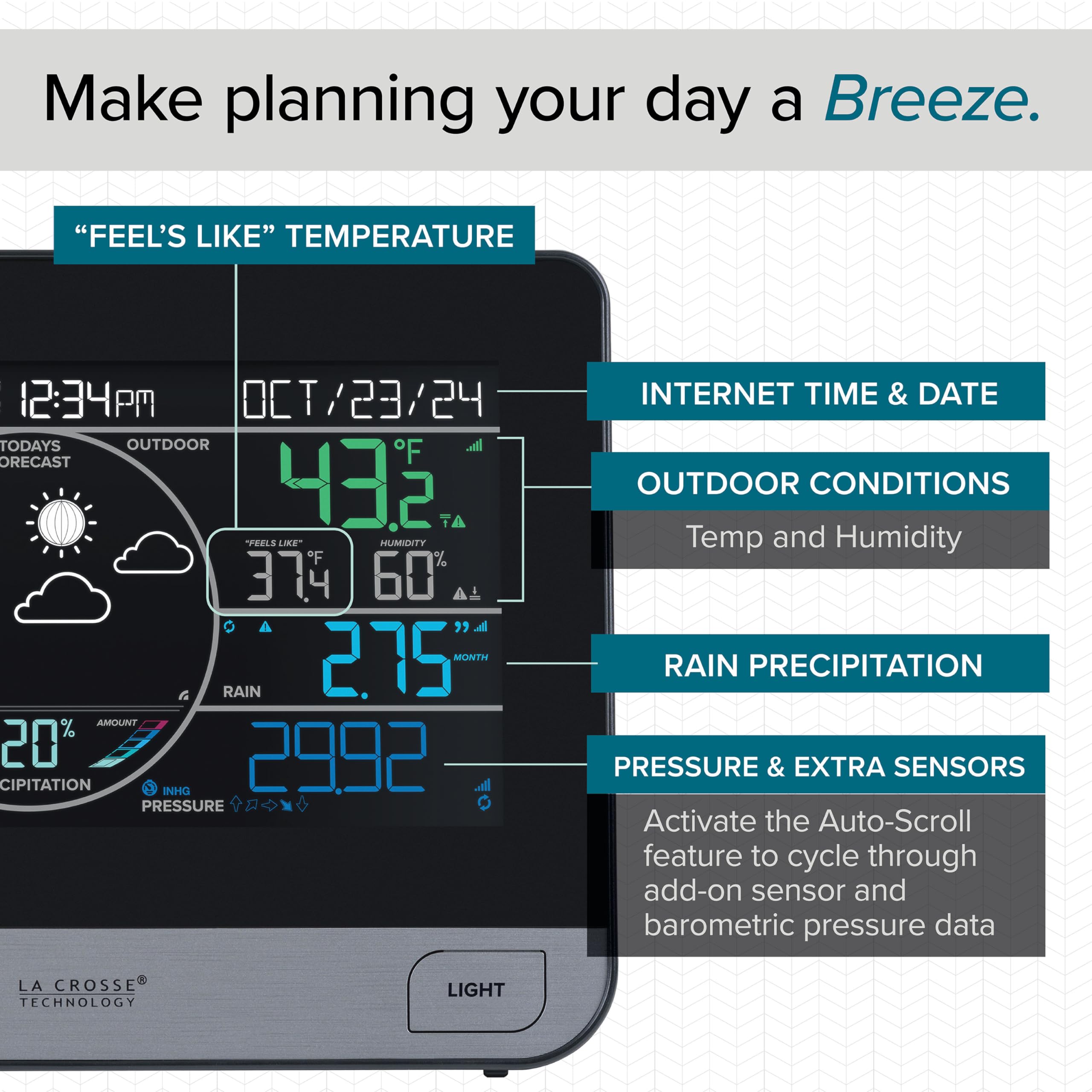La Crosse Technology wind vane and anemometer closeup delivering reliable wind direction and speed