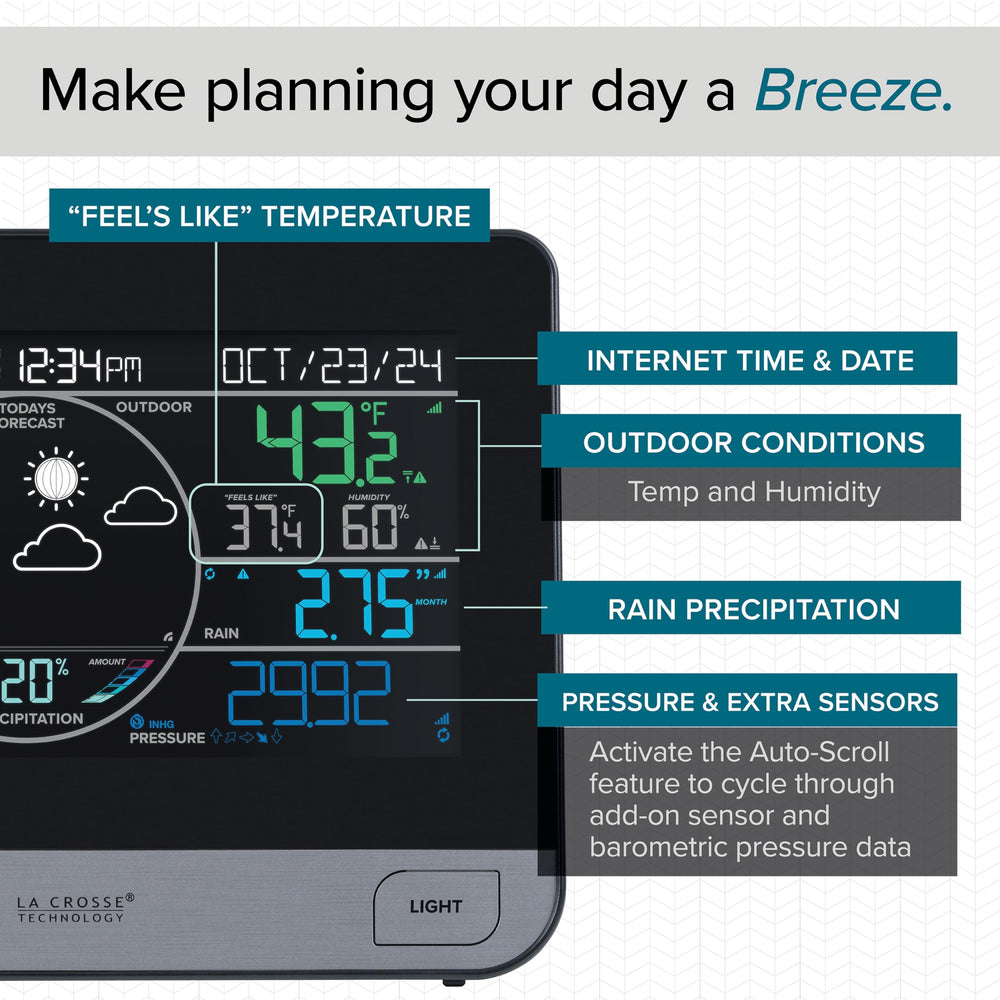 La Crosse Technology wind vane and anemometer closeup delivering reliable wind direction and speed
