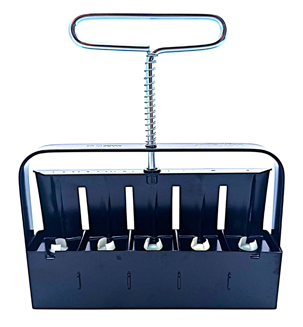 Ladbrooke Mini 5 front view showing durable steel and five block cavities for consistent starts