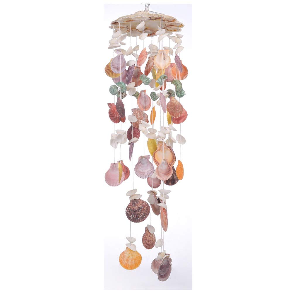 laddawan front view seashell wind chime showing coastal décor and calming tone