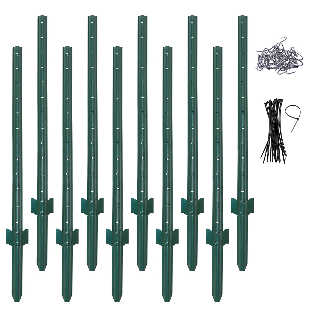 LADECH front view of 4ft U-post pack showing durable finish and count