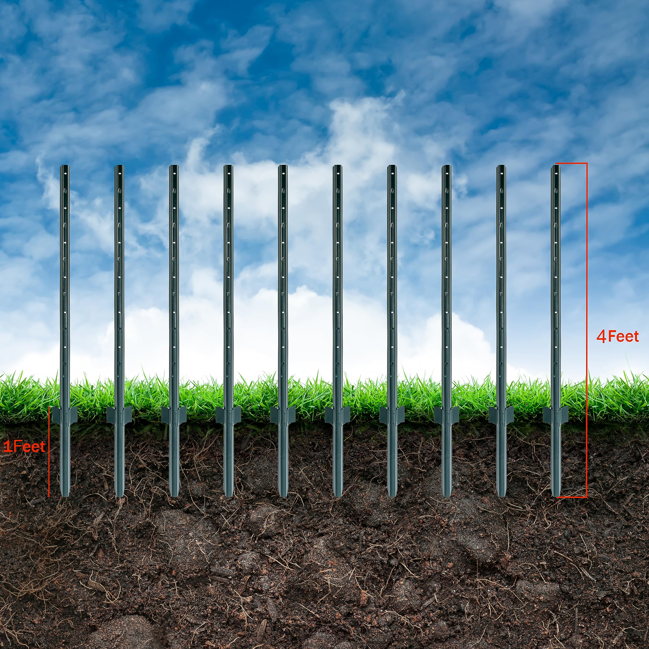 LADECH ground spike bottom detail for secure easy hammer installation