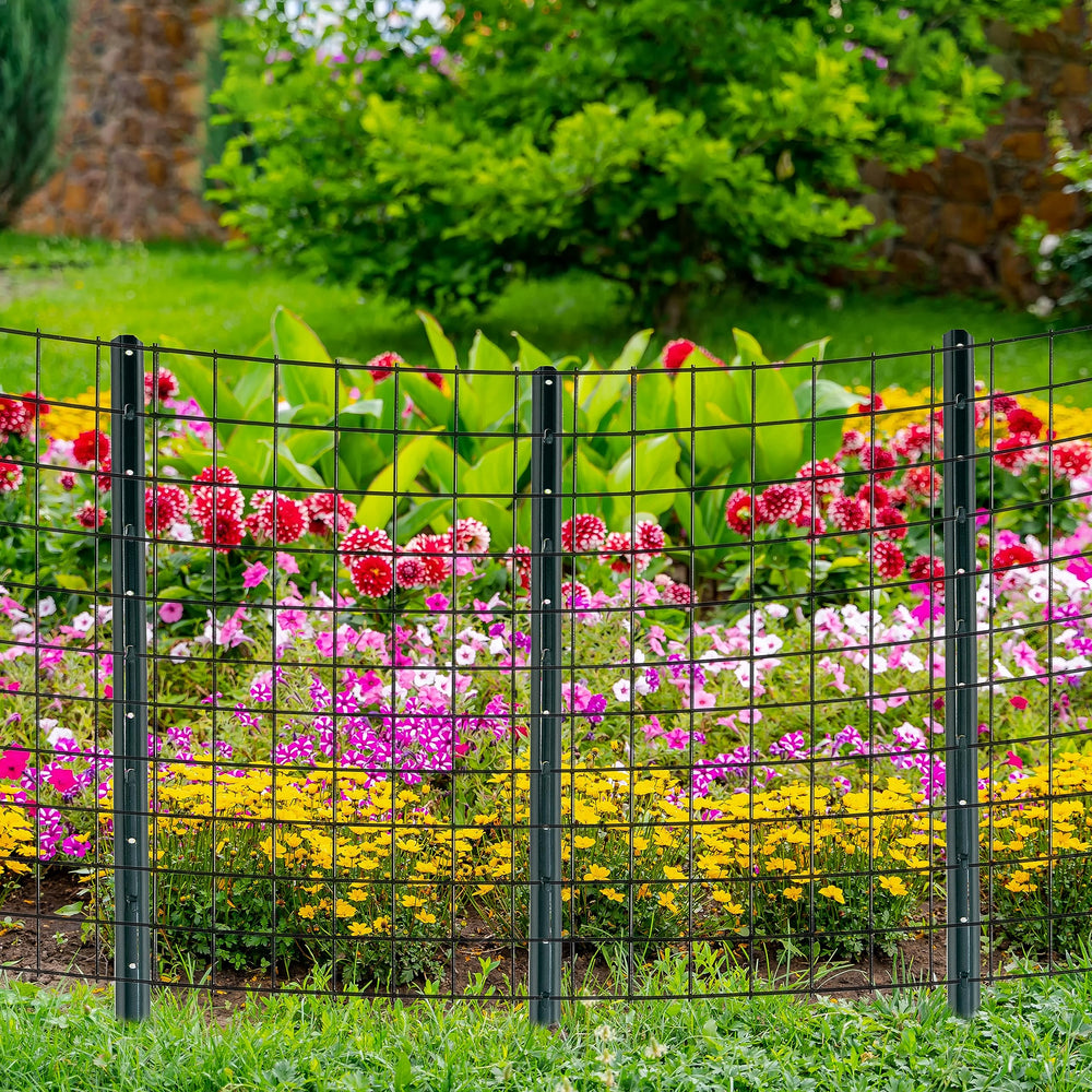 LADECH U-post holding garden mesh showing secure protective border