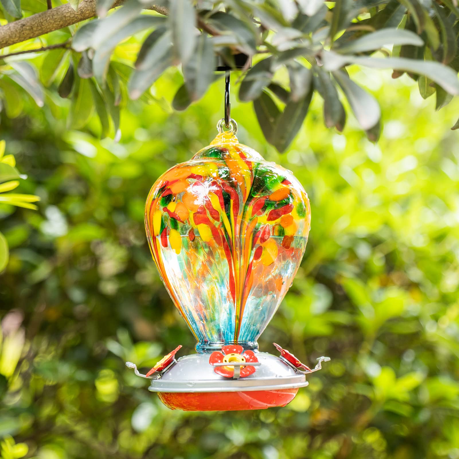 LaElvish Garden close-up of glass texture highlighting artisan finish benefit: durable outdoor color