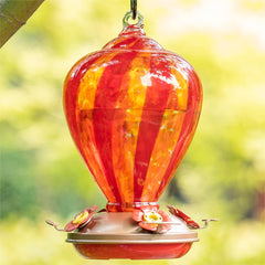 LaElvish Garden front view of hot air balloon feeder showing shape and color benefit visual appeal