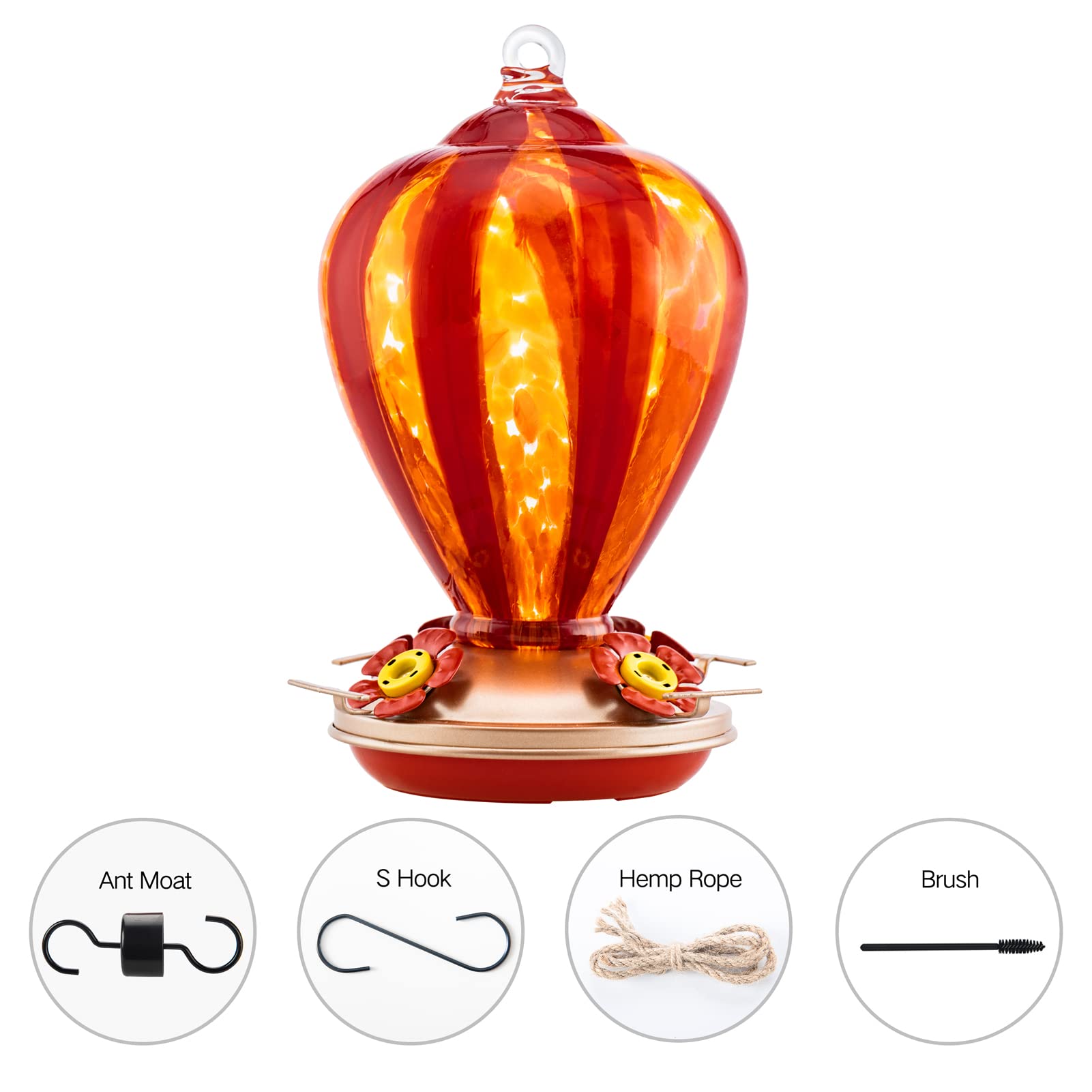 LaElvish Garden metal base and copper ports close-up ensuring leakproof safety for birds