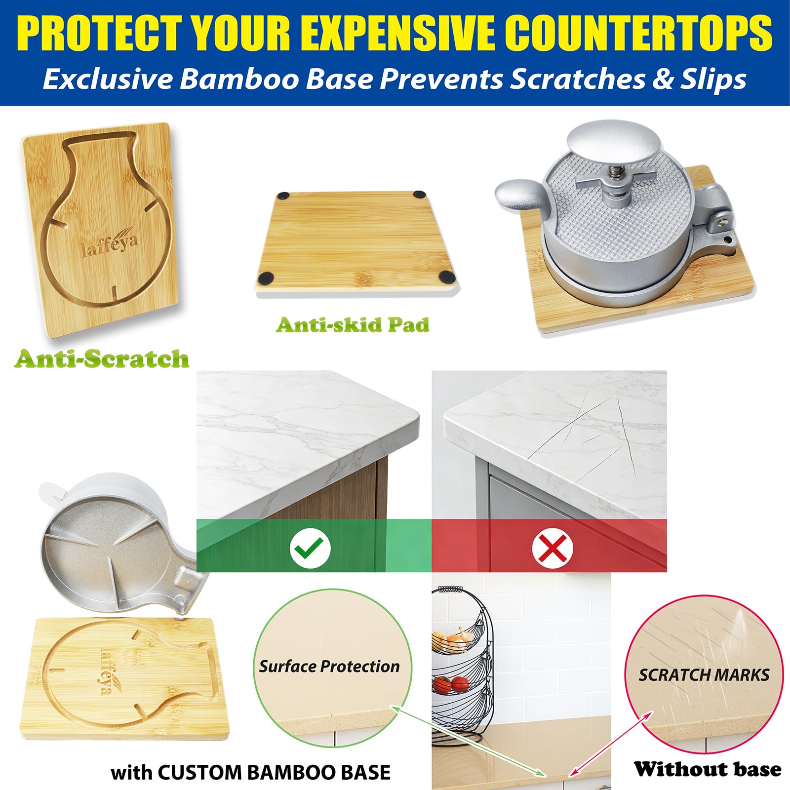 laffeya adjustable depth stop detail showing thickness control for consistent portions