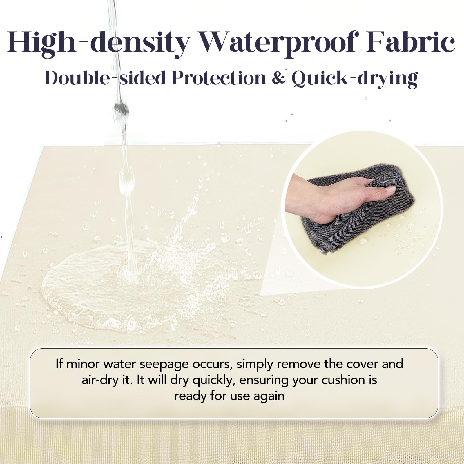 L'AGRATY backrest showing soft polyester fill for comfortable lounging