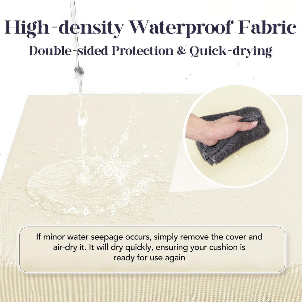 L'AGRATY backrest showing soft polyester fill for comfortable lounging
