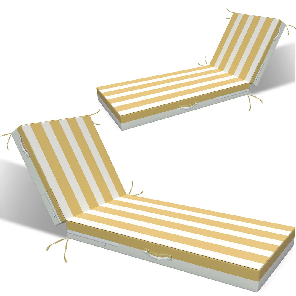 L'AGRATY front view showing full chaise cushion and neat fit for comfort