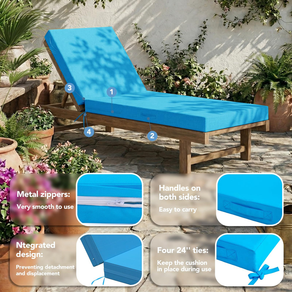 L'AGRATY cushion on chaise lounge poolside demonstrating comfort