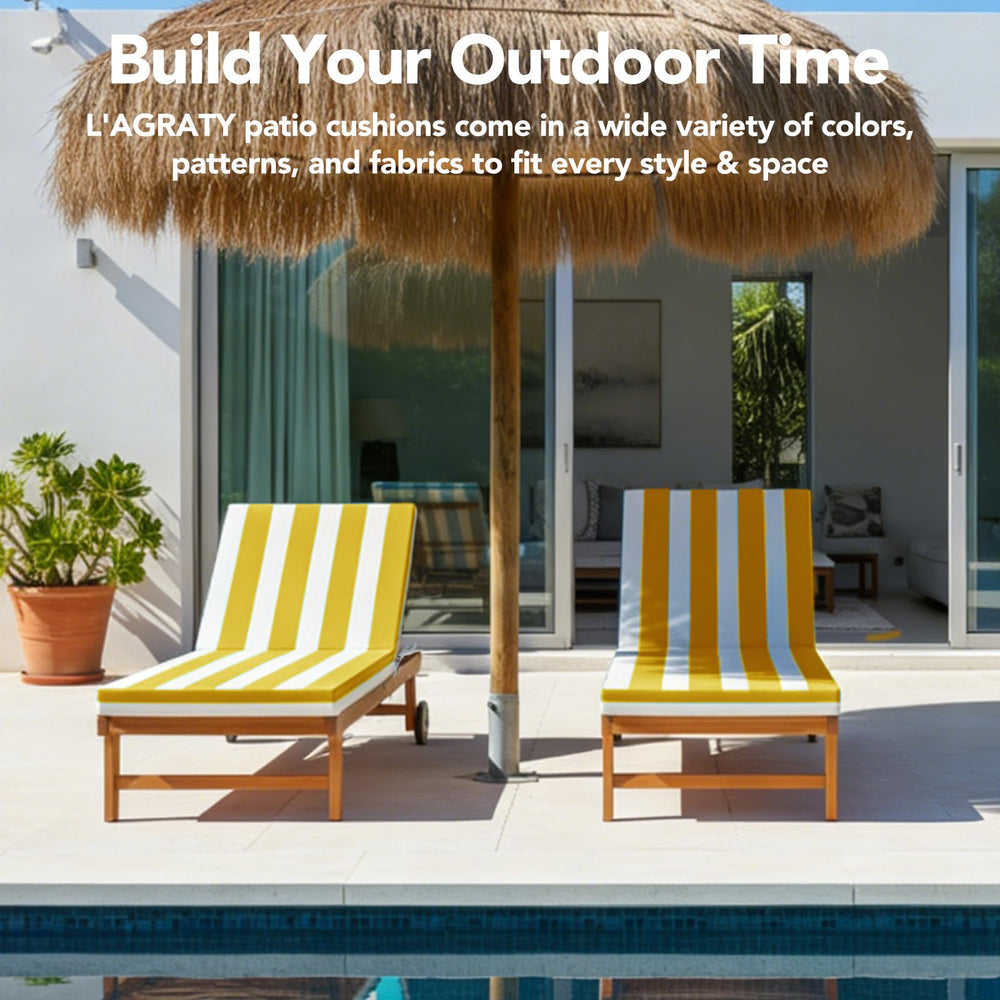 L'AGRATY lifestyle patio scene demonstrating stylish outdoor relaxation