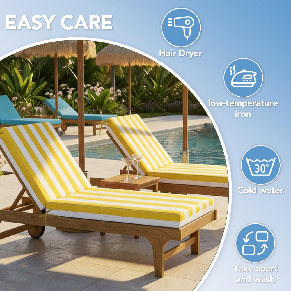 L'AGRATY cushion on lounge chair showing size and chair compatibility