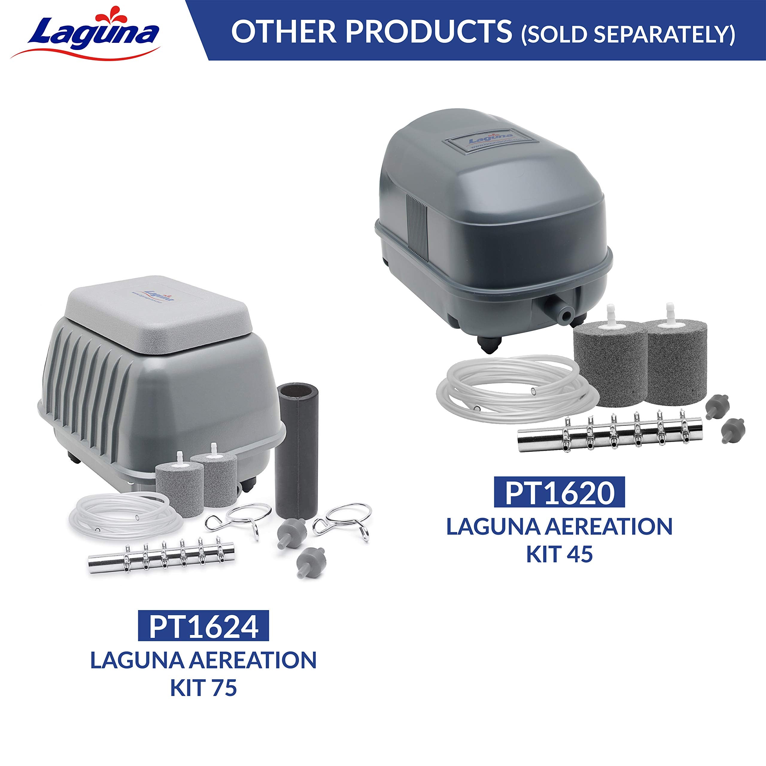 Hagen Laguna pump next to a hand for scale showing compact size and easy placement advantage