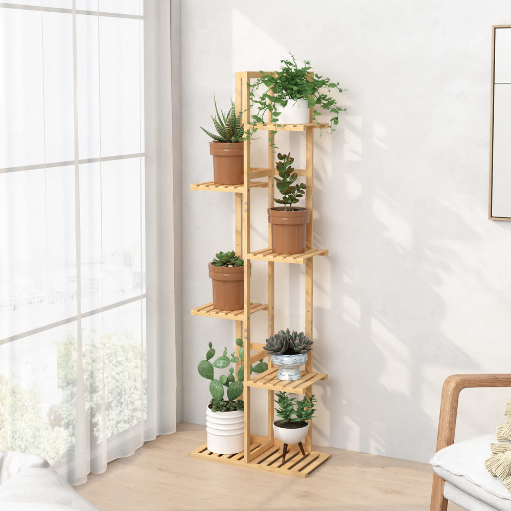 Laiensia plant rack next to tape measure showing height and compact footprint benefit