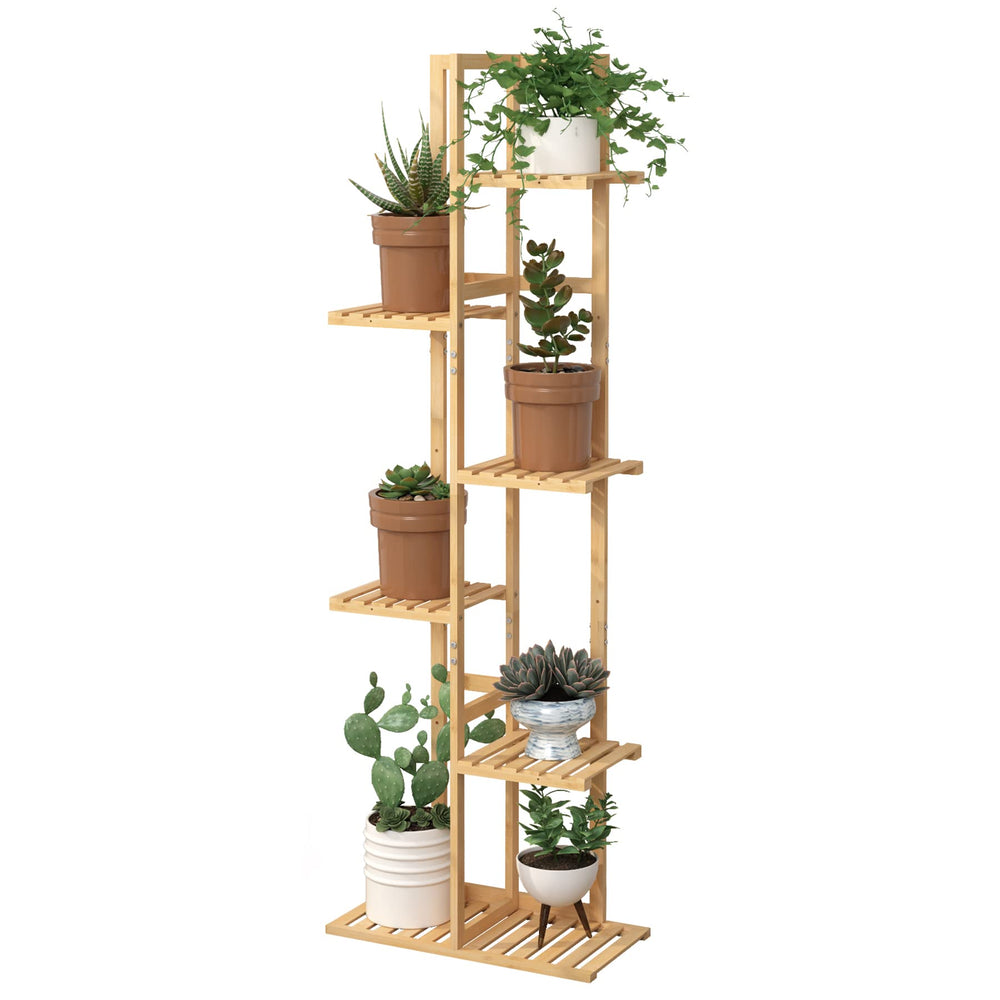 Laiensia plant stand in living room showing organized decor and space saving