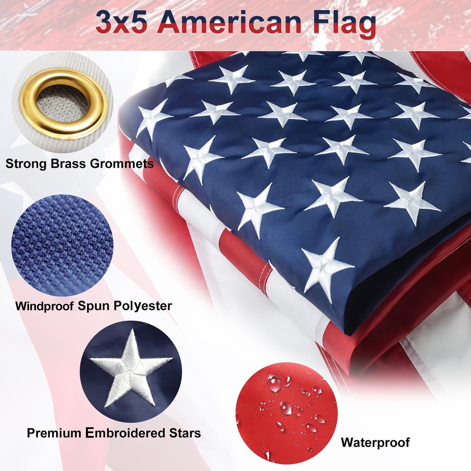 LAKEROD flag flying in wind on porch illustrating clear visibility and motion