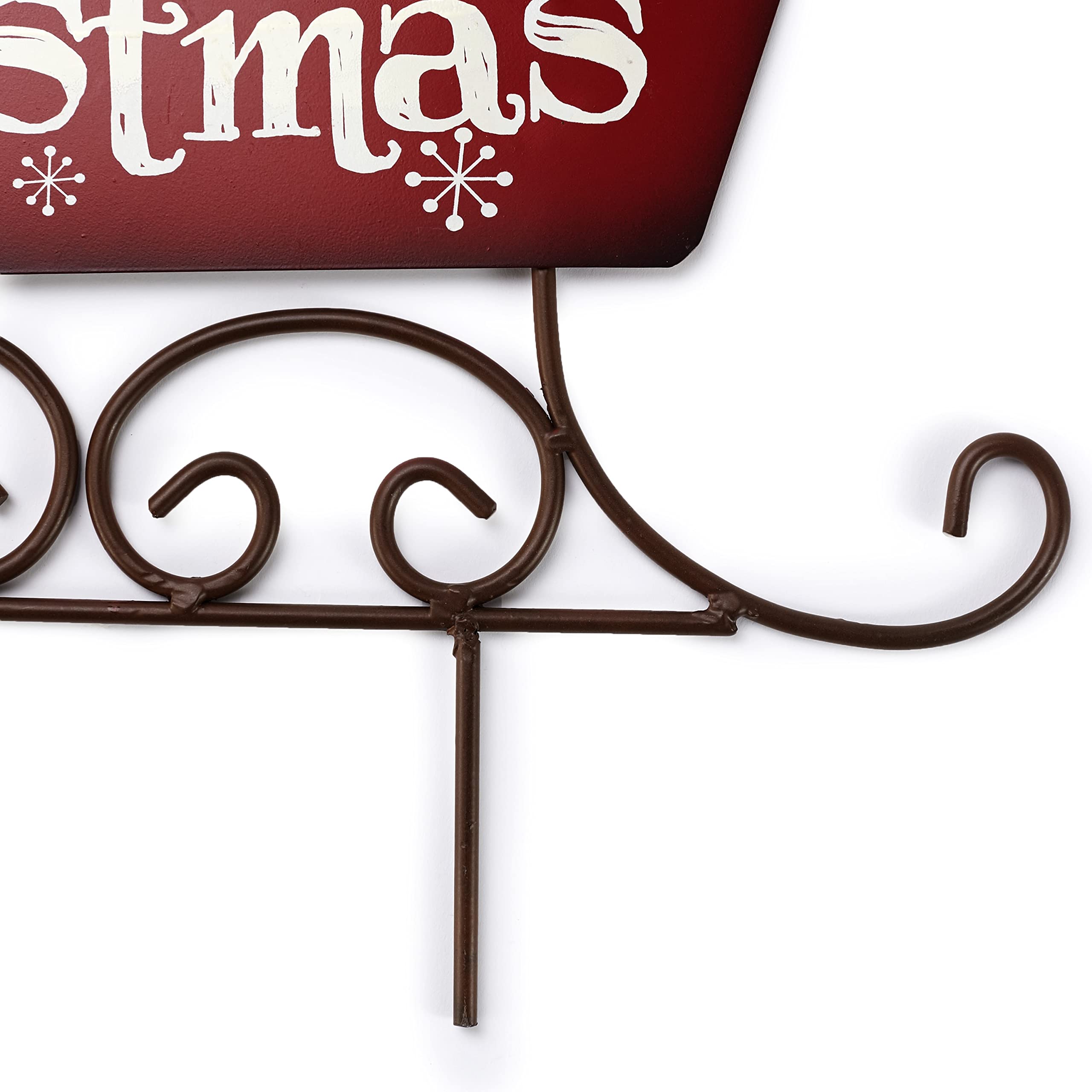 The Lakeside Collection sleigh in lawn display with lights for evening impact